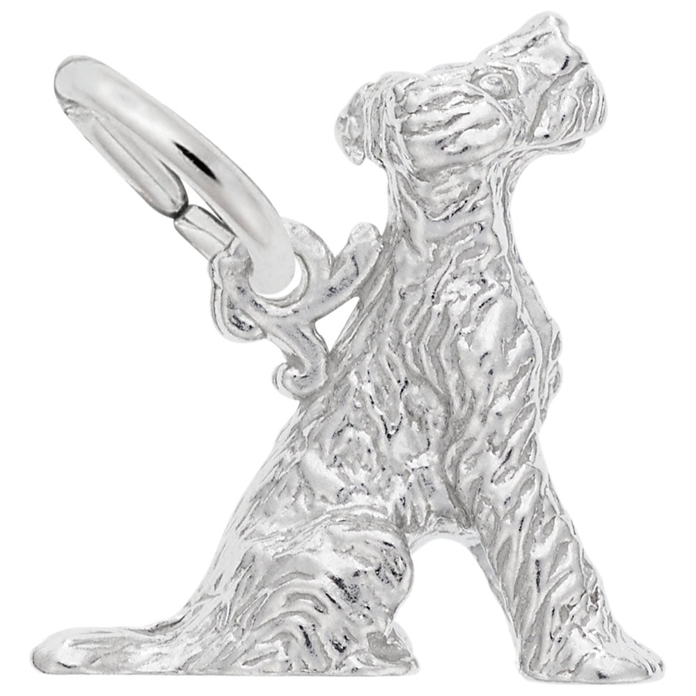 Image Title Rembrandt Charms 14K White Gold Terrier Charm Pendant