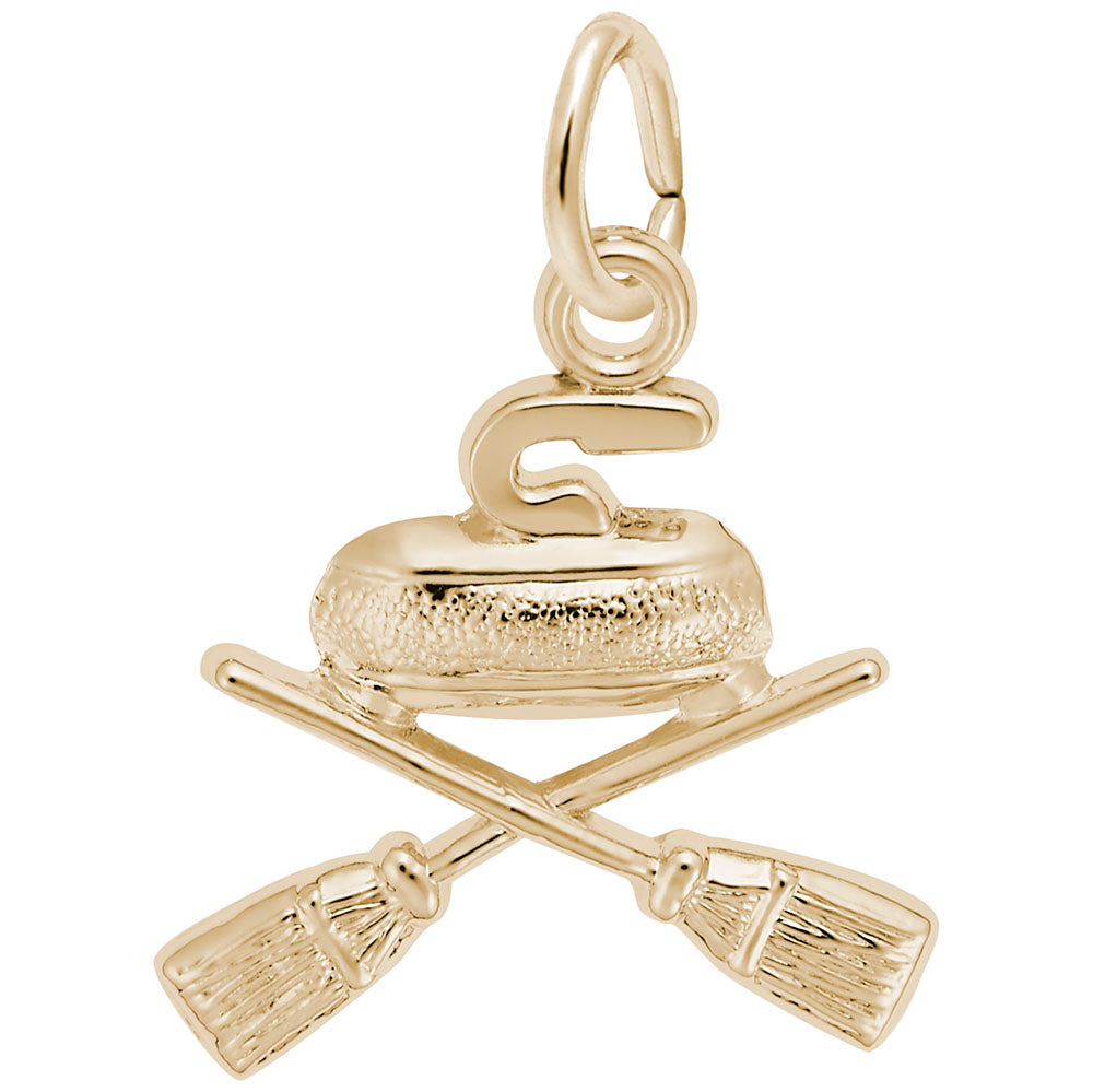 Image Title Rembrandt Charms 10K Yellow Gold Curling Charm Pendant