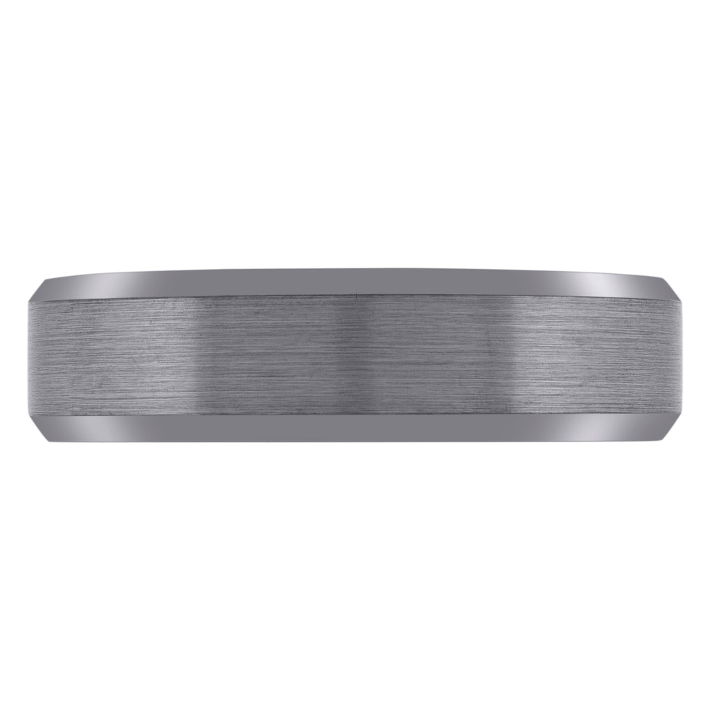 Image Title Tungsten Matte Finish Center Beveled Edge Comfort-fit 8mm Sizes 7 - 14 Mens Wedding Band
