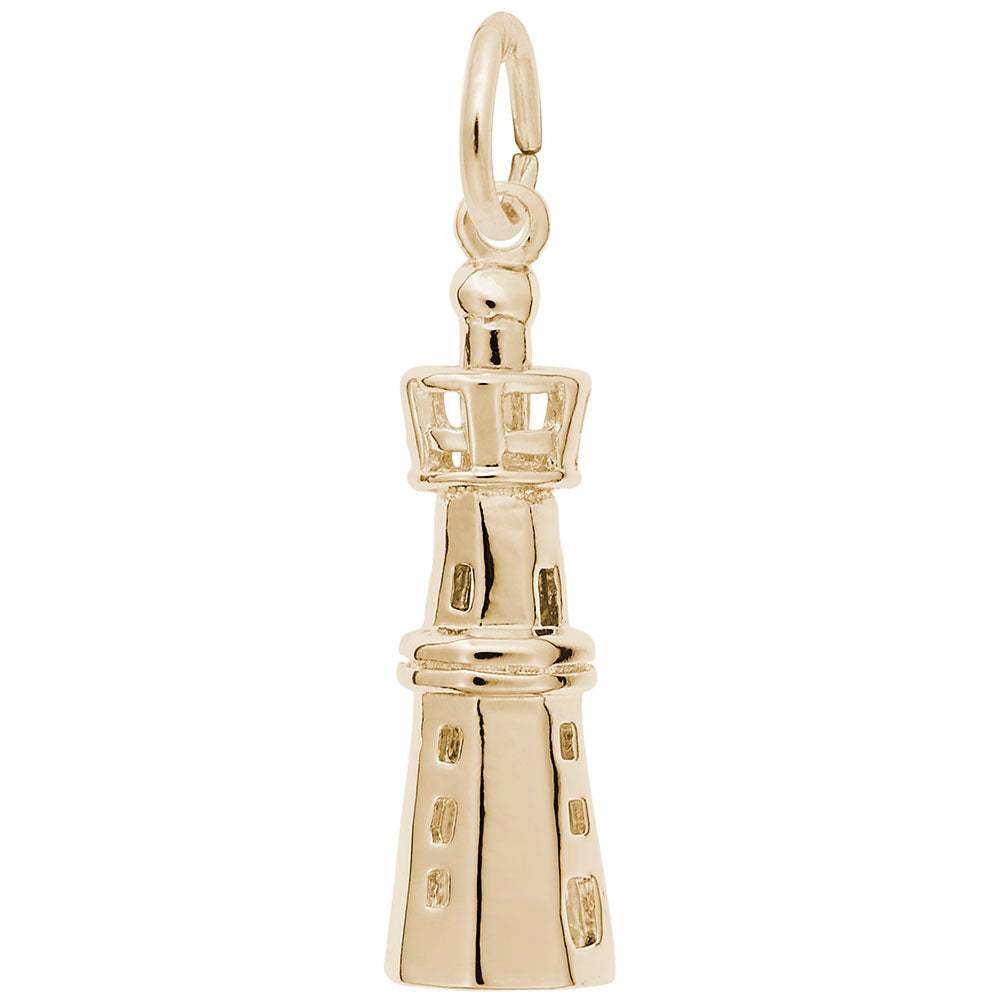 Image Title Rembrandt Charms 14K Yellow Gold Lighthouse Charm Pendant