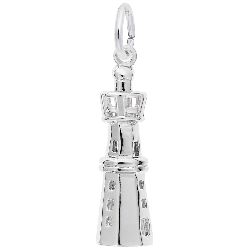 Image Title Rembrandt Charms 925 Sterling Silver Lighthouse Charm Pendant