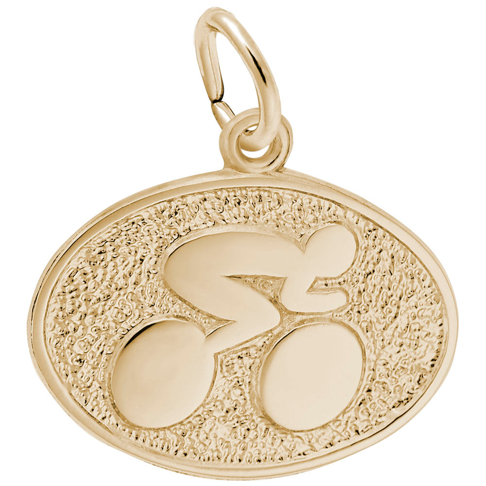 Image Title Rembrandt Charms Gold Plated Sterling Silver Cyclist Charm Pendant