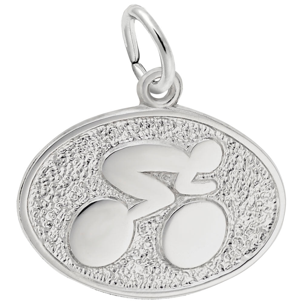 Image Title Rembrandt Charms 925 Sterling Silver Cyclist Charm Pendant