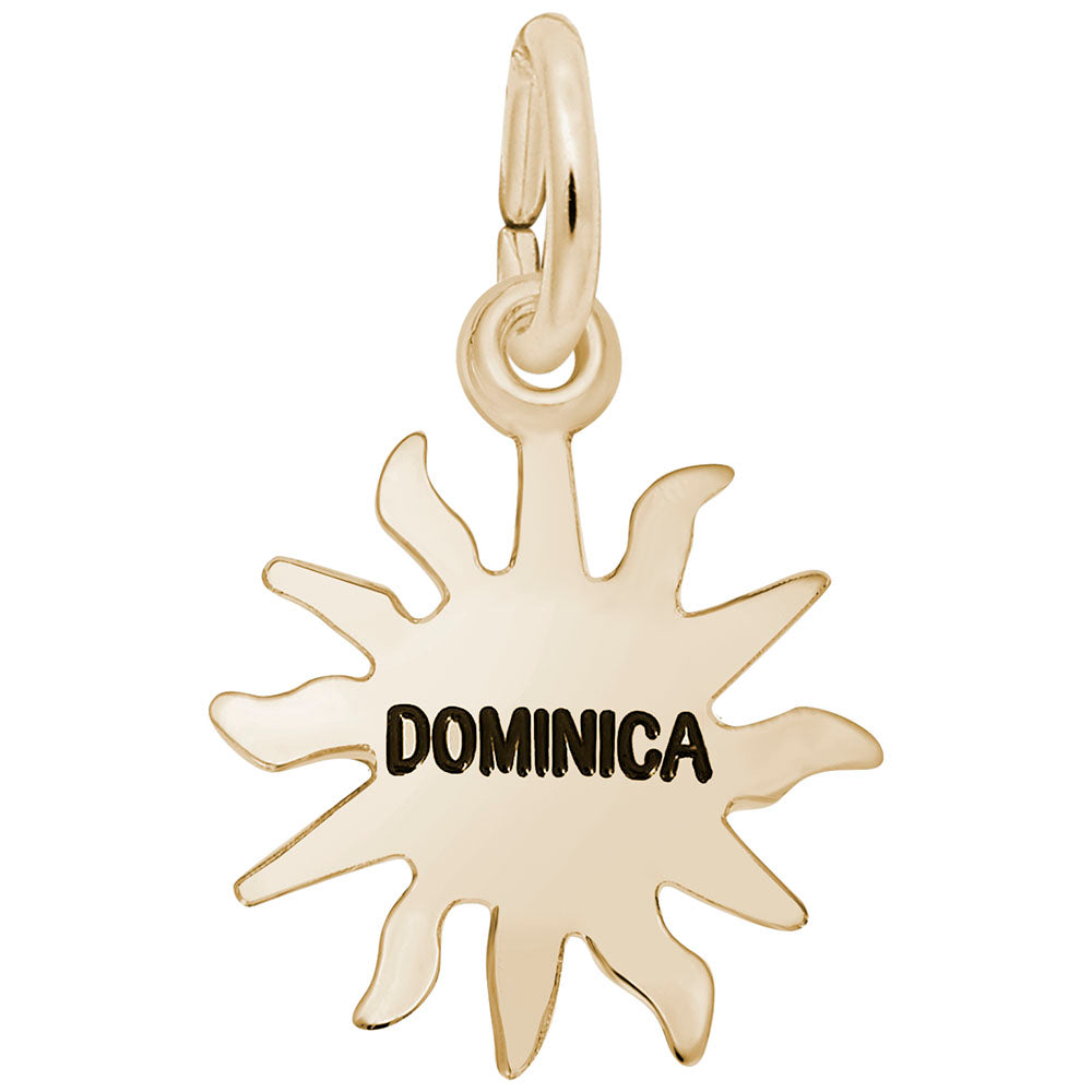 Image Title Rembrandt Charms Gold Plated Sterling Silver Dominica Sun Small Charm Pendant
