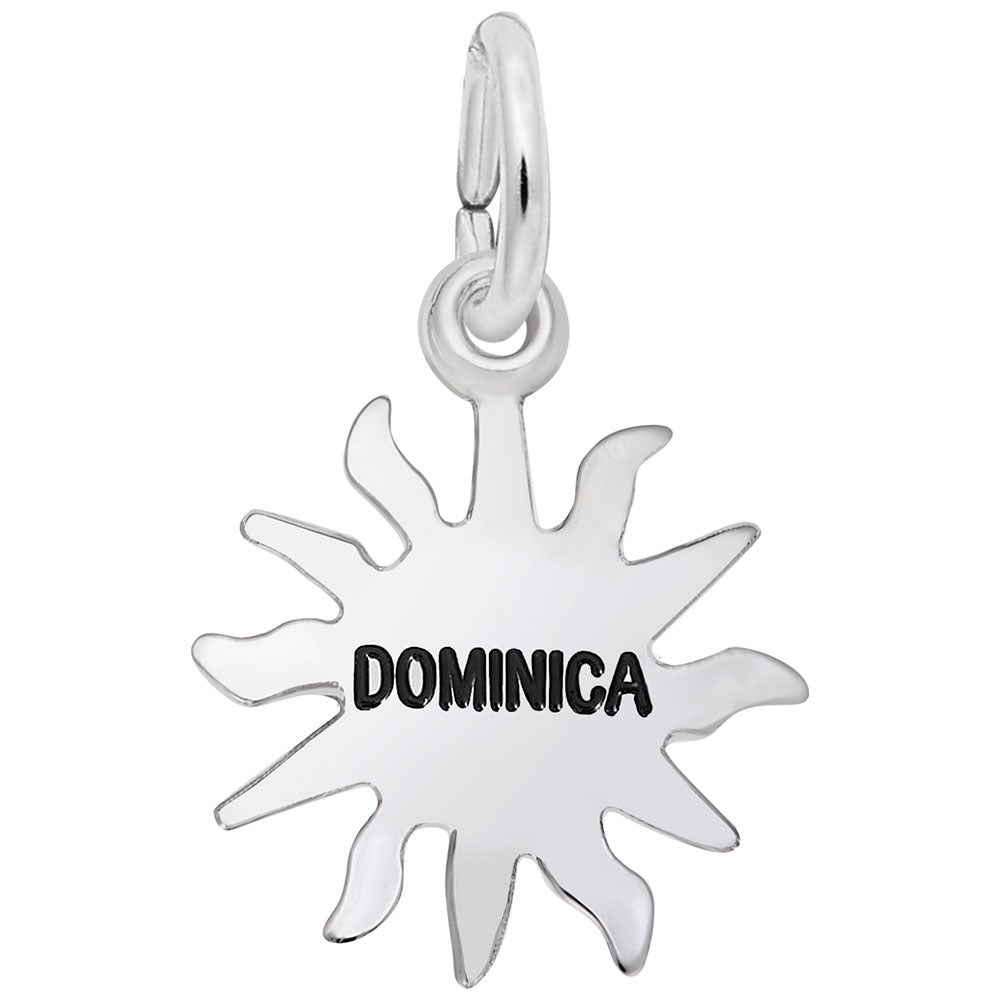 Image Title Rembrandt Charms 925 Sterling Silver Dominica Sun Small Charm Pendant