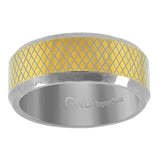 Image Title Tungsten Two-tone Knurled Mens Comfort-fit 8mm Size-8 Wedding Anniversary Band