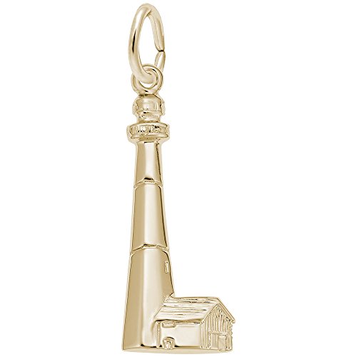 Image Title Rembrandt Charms 10K Yellow Gold Tybee, Ga Lighthouse Charm Pendant