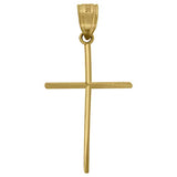 Image Title 10kt Gold DC Unisex Cross Ht:30.3mm x W:15.9mm Religious Charm Pendant