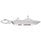 Image Title Rembrandt Charms 925 Sterling Silver St. John Cruise Ship Charm Pendant