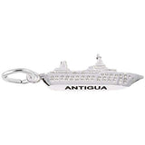 Image Title Rembrandt Charms 925 Sterling Silver Antigua Cruise Ship 3D Charm Pendant