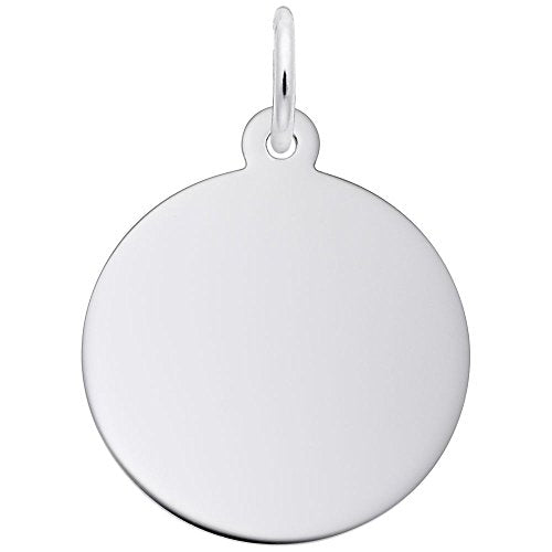 Image Title Rembrandt Charms 14K White Gold Disc - Classic Charm Pendant