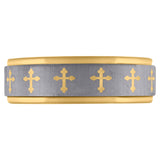 Image Title Tungsten Center Gold-tone Groove Polished Dome Mens Comfort-fit 8mm Size-8.5 Wedding Anniversary Band