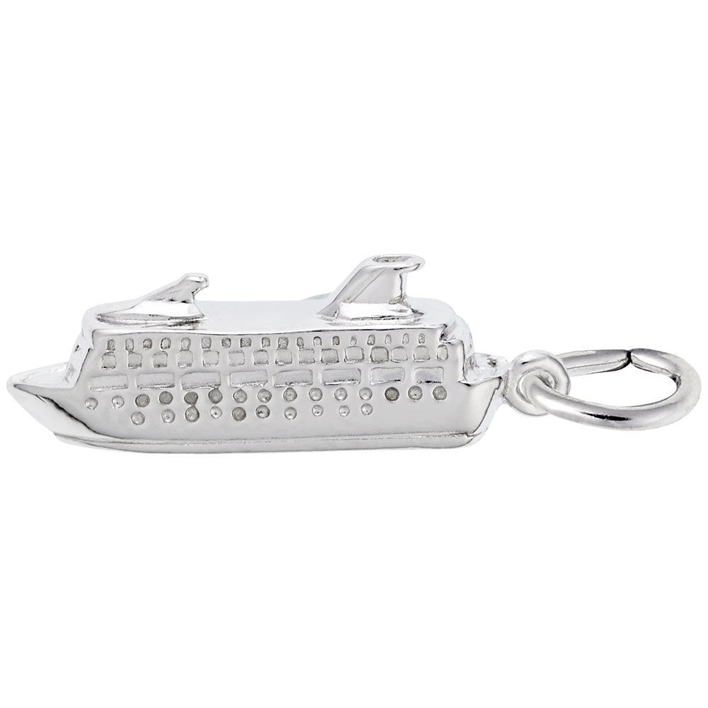 Image Title Rembrandt Charms Cruise Ship Charm Pendant Available in Gold or Sterling Silver
