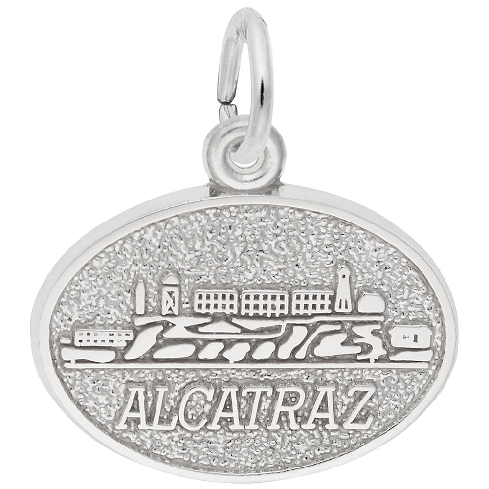 Image Title Rembrandt Charms Alcatraz Charm Pendant Available in Gold or Sterling Silver