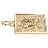 Image Title Rembrandt Charms Gold Plated Sterling Silver North Dakota Charm Pendant