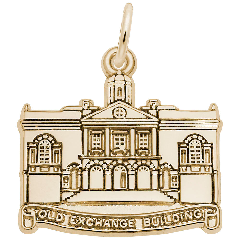 Image Title Rembrandt Charms 10K Yellow Gold Old Exchange Bldg Charm Pendant