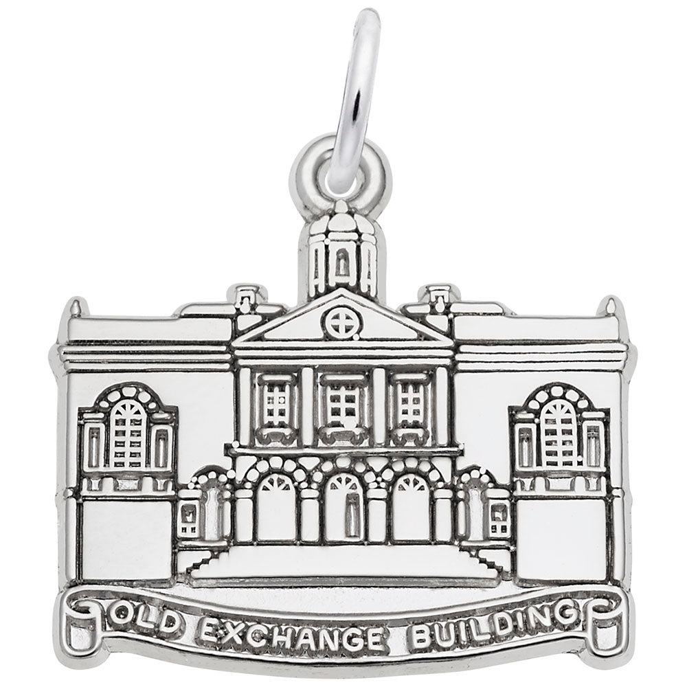 Image Title Rembrandt Charms 925 Sterling Silver Old Exchange Bldg Charm Pendant