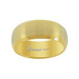 Image Title Tungsten Yellow-tone Center Brushed Beveled Edges Mens Comfort-fit 8mm Size-8 Wedding Anniversary Band