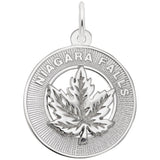 Image Title Rembrandt Charms Niagara Falls Maple Leaf Charm Pendant Available in Gold or Sterling Silver