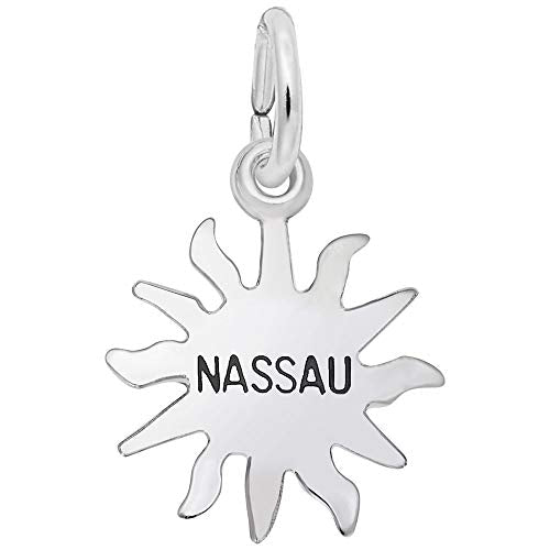 Image Title Rembrandt Charms 925 Sterling Silver Nassau Sun Small Charm Pendant