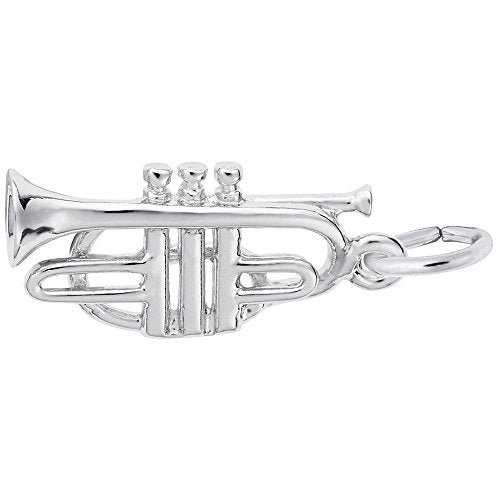 Image Title Rembrandt Charms 925 Sterling Silver Cornet Charm Pendant