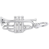 Image Title Rembrandt Charms 925 Sterling Silver Cornet Charm Pendant