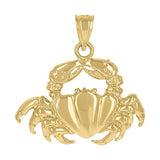 Image Title 10kt Gold DC Polished Unisex Crab Ht:26.2mm x W:26.5mm Animal Charm Pendant