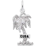 Image Title Rembrandt Charms 925 Sterling Silver Cuba Palm W/Sign Charm Pendant