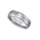 Image Title Tungsten Brushed Center Dome Comfort-fit 6mm Size-7.5 Mens Wedding Band