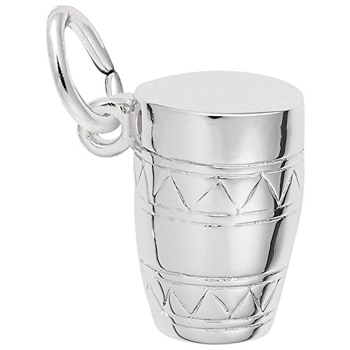 Image Title Rembrandt Charms 925 Sterling Silver Bongo Drum Charm Pendant