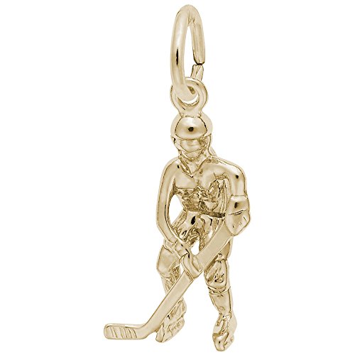 Image Title Rembrandt Charms Gold Plated Sterling Silver Hockey Player, Female Charm Pendant