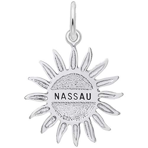Image Title Rembrandt Charms 925 Sterling Silver Nassau Sun Large Charm Pendant