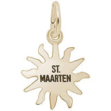 Image Title Rembrandt Charms Gold Plated Sterling Silver St. Maarten Sun Small Charm Pendant