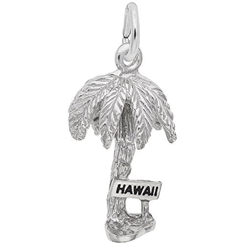 Image Title Rembrandt Charms 925 Sterling Silver Hawaii Palm Charm Pendant