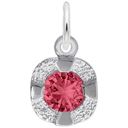 Image Title Rembrandt Charms 925 Sterling Silver Petite Birthstone - July Charm Pendant