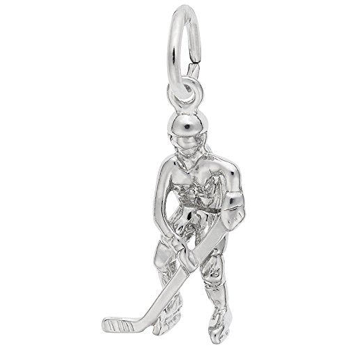 Image Title Rembrandt Charms 925 Sterling Silver Hockey Player, Female Charm Pendant