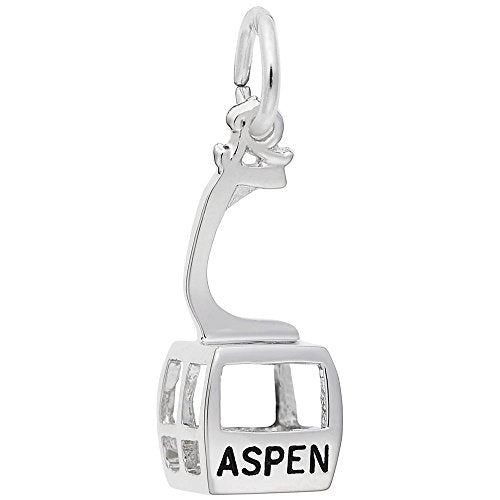 Image Title Rembrandt Charms Aspen Gondola W/Black Charm Pendant Available in Gold or Sterling Silver