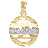 Image Title 10kt Gold CZ DC Womens Last Supper Ht:19.7mm x W:13.5mm Religious Charm Pendant