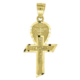 Image Title 10kt Gold DC Mens Ankh Mi Primera Comunion Ht:31.5mm x W:13.6mm Religious Charm Pendant
