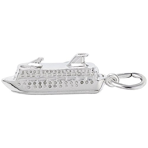 Image Title Rembrandt Charms 925 Sterling Silver Cruise Ship Charm Pendant