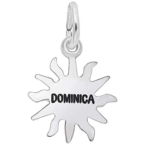 Image Title Rembrandt Charms 925 Sterling Silver Dominica Sun Small Charm Pendant