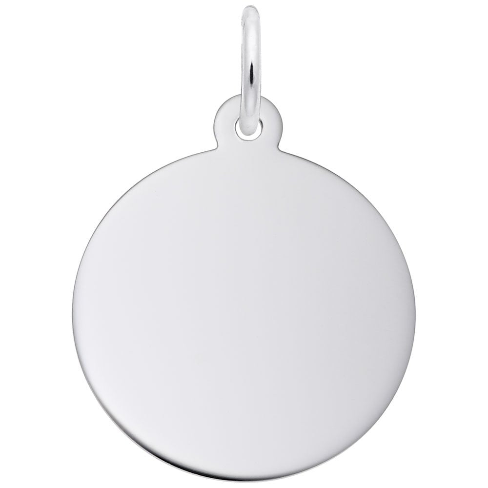 Image Title Rembrandt Charms 14K White Gold Disc - Classic Charm Pendant