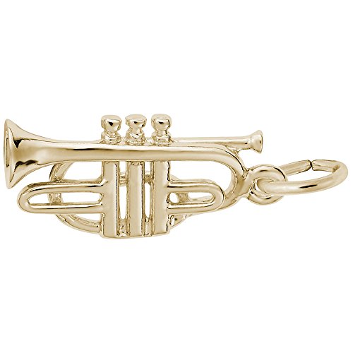 Image Title Rembrandt Charms Gold Plated Sterling Silver Cornet Charm Pendant