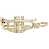 Image Title Rembrandt Charms 14K Yellow Gold Cornet Charm Pendant