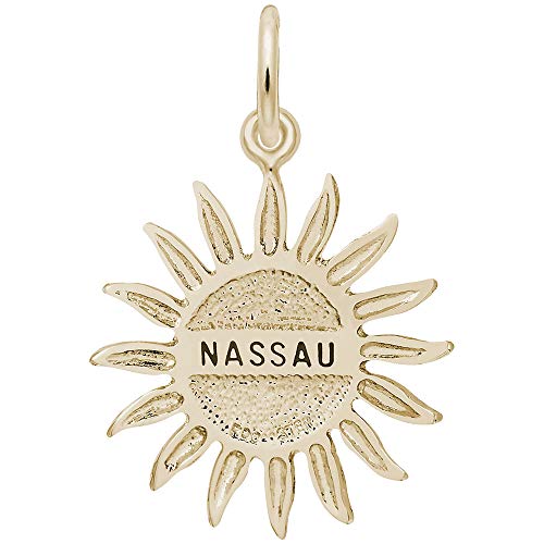 Image Title Rembrandt Charms Gold Plated Sterling Silver Nassau Sun Large Charm Pendant