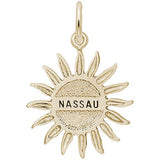 Image Title Rembrandt Charms Gold Plated Sterling Silver Nassau Sun Large Charm Pendant