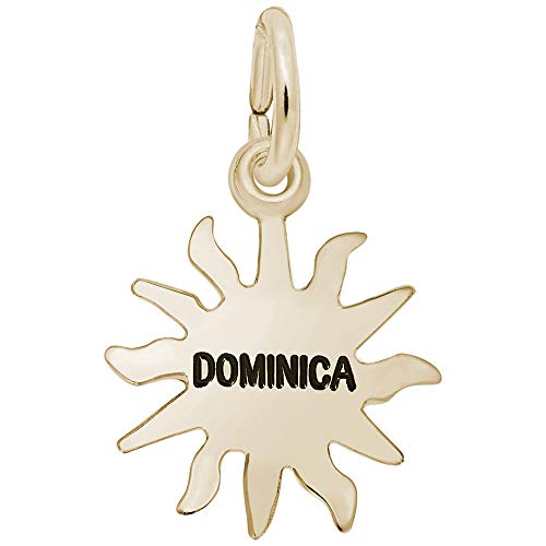 Image Title Rembrandt Charms Gold Plated Sterling Silver Dominica Sun Small Charm Pendant