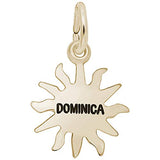 Image Title Rembrandt Charms Gold Plated Sterling Silver Dominica Sun Small Charm Pendant