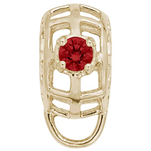 Image Title Rembrandt Charms Gold Plated Sterling Silver Charm Holder For Bead Bracelets - July Charm Pendant