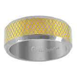 Image Title Tungsten Two-tone Knurled Mens Comfort-fit 8mm Size-11 Wedding Anniversary Band